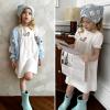 imageSimplee kids Baby Girl Dress Toddler Casual Dresses Summer Solid Color Floral Girl ClothesEwhite1