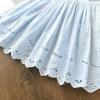 imageSimplee kids Baby Girl Dress Toddler Casual Dresses Summer Solid Color Floral Girl ClothesSky Blue