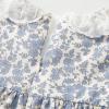 imageSimplee kids Baby Girl Smocked Dress Casual Long Sleeve Dresses Floral Print Sundress Princess Dress for ToddlerBlight Blue