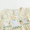 imageSimplee kids Baby Girl Smocked Dress Casual Long Sleeve Dresses Floral Print Sundress Princess Dress for ToddlerFyellow