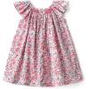 imageSimplee kids Baby Girl Smocked Dress Summer Casual Short Sleeve Dresses Floral Print Sundress Princess Dress for ToddlersApink Flower