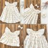 imageSimplee kids Baby Girl Smocked Dress Summer Casual Short Sleeve Dresses Floral Print Sundress Princess Dress for ToddlersBaapricot Flower