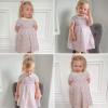 imageSimplee kids Baby Girl Smocked Dress Summer Casual Short Sleeve Dresses Floral Print Sundress Princess Dress for ToddlersCalight Pink