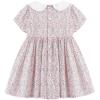 imageSimplee kids Baby Girl Smocked Dress Summer Casual Short Sleeve Dresses Floral Print Sundress Princess Dress for ToddlersCalight Pink