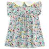 imageSimplee kids Baby Girl Smocked Dress Summer Casual Short Sleeve Dresses Floral Print Sundress Princess Dress for ToddlersCamulticolor1