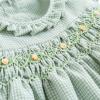 imageSimplee kids Baby Girl Smocked Dress Summer Casual Short Sleeve Dresses Floral Print Sundress Princess Dress for ToddlersDlight Green
