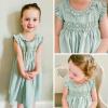 imageSimplee kids Baby Girl Smocked Dress Summer Casual Short Sleeve Dresses Floral Print Sundress Princess Dress for ToddlersDlight Green