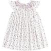 imageSimplee kids Baby Girl Smocked Dress Summer Casual Short Sleeve Dresses Floral Print Sundress Princess Dress for ToddlersDlight Pink Flower