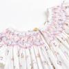 imageSimplee kids Baby Girl Smocked Dress Summer Casual Short Sleeve Dresses Floral Print Sundress Princess Dress for ToddlersDlight Pink Flower