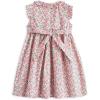 imageSimplee kids Baby Girl Smocked Dress Summer Casual Short Sleeve Dresses Floral Print Sundress Princess Dress for ToddlersDpink