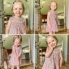 imageSimplee kids Baby Girl Smocked Dress Summer Casual Short Sleeve Dresses Floral Print Sundress Princess Dress for ToddlersDpink