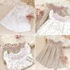 imageSimplee kids Baby Girl Smocked Dress Summer Casual Short Sleeve Dresses Floral Print Sundress Princess Dress for ToddlersDpinkish Purple Flower