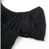 imageSimplee kids Girls Dresses Off The Shoulder Summer Tween Dress Smocked Ruffle Puff Sleeves Dresses for Girl Kids 415 YearsBlack