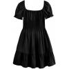 imageSimplee kids Girls Dresses Off The Shoulder Summer Tween Dress Smocked Ruffle Puff Sleeves Dresses for Girl Kids 415 YearsBlack