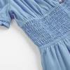 imageSimplee kids Girls Dresses Off The Shoulder Summer Tween Dress Smocked Ruffle Puff Sleeves Dresses for Girl Kids 415 YearsBlue