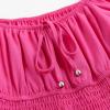 imageSimplee kids Girls Dresses Off The Shoulder Summer Tween Dress Smocked Ruffle Puff Sleeves Dresses for Girl Kids 415 YearsHot Pink
