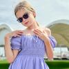 imageSimplee kids Girls Dresses Off The Shoulder Summer Tween Dress Smocked Ruffle Puff Sleeves Dresses for Girl Kids 415 YearsPurple