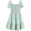 imageSimplee kids Girls Dresses Off The Shoulder Summer Tween Dress Smocked Ruffle Puff Sleeves Dresses for Girl Kids 415 YearsSage Green