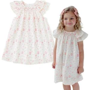 imageSimplee kids Baby Girl Dress Toddler Casual Dresses Summer Solid Color Floral Girl ClothesAaapink