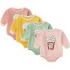 imageSimplee kids Baby Girl Outfits Long Sleeve Romper for Baby Boy Spring Fall Clothing Print Cartoon Baby Summer RomperAapink