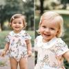 imageSimplee kids Baby Infant Girls Cotton Short Sleeve Summer Ruffle Romper 324 MonthsAbpink