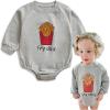 imageSimplee kids Baby Girl Outfits Long Sleeve Romper for Baby Boy Spring Fall Clothing Print Cartoon Baby Summer RomperFlight Gray