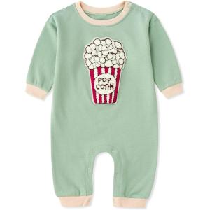 imageSimplee kids Baby Girl Outfits Long Sleeve Romper for Baby Boy Spring Fall Clothing Print Cartoon Baby Summer RomperAblight Green