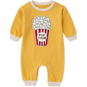 imageSimplee kids Baby Girl Outfits Long Sleeve Romper for Baby Boy Spring Fall Clothing Print Cartoon Baby Summer RomperAbyellow