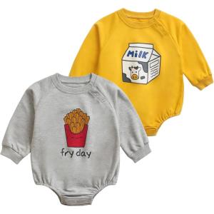 imageSimplee kids Baby Girl Outfits Long Sleeve Romper for Baby Boy Spring Fall Clothing Print Cartoon Baby Summer RomperHmulticolor 1