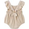 imageSimplee kids 2PCS Baby Boys Girls Adjustable Slip Romper Summer Outfit Jumpsuit Cotton Linen Bodysuit