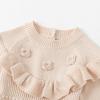 imageSimplee kids Baby Girls Kint Romper Fall Long Sleeve Rompers Newborn Baby Solid Overall Jumpsuit OutfitsBapricot