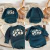 imageSimplee kids Baby Girls Kint Romper Fall Long Sleeve Rompers Newborn Baby Solid Overall Jumpsuit OutfitsBluegreen
