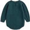 imageSimplee kids Baby Girls Kint Romper Fall Long Sleeve Rompers Newborn Baby Solid Overall Jumpsuit OutfitsBluegreen