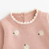imageSimplee kids Baby Girls Kint Romper Fall Long Sleeve Rompers Newborn Baby Solid Overall Jumpsuit OutfitsCpink