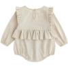 imageSimplee kids Newborn Baby Girls Rompers Infant Ruffle Long Sleeves Embroidery Bodysuit OutfitsBcapricot
