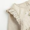 imageSimplee kids Newborn Baby Girls Rompers Infant Ruffle Long Sleeves Embroidery Bodysuit OutfitsBcapricot