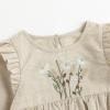 imageSimplee kids Newborn Baby Girls Rompers Infant Ruffle Long Sleeves Embroidery Bodysuit OutfitsBcapricot