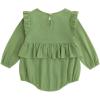 imageSimplee kids Newborn Baby Girls Rompers Infant Ruffle Long Sleeves Embroidery Bodysuit OutfitsBcolive Green