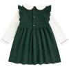 imageSimplee kids Baby Girls Peter Pan Collar Dress Long Sleeve Dress for Winter Autumn 12M6TDark Green