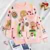 imageSimplee kids Family Matching Christmas Sweaters Xmas Print Ugly Funny Jumper Holiday Pullover TopsGlovespink