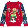 imageSimplee kids Family Matching Christmas Sweaters Xmas Print Ugly Funny Jumper Holiday Pullover TopsGlovesred