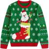 imageSimplee kids Family Matching Christmas Sweaters Xmas Print Ugly Funny Jumper Holiday Pullover TopsGreen