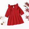 imageSimplee kids Little Girls Outfits Flying Sleeve Cozy Casual Cotton Sweater Dress