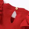 imageSimplee kids Little Girls Outfits Flying Sleeve Cozy Casual Cotton Sweater Dress
