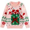 imageSimplee kids Ugly Christmas Sweater Family Matching Outfits for Women Men Party Sweaters Knitted PulloverApink