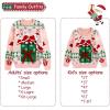imageSimplee kids Ugly Christmas Sweater Family Matching Outfits for Women Men Party Sweaters Knitted PulloverApink