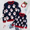 imageSimplee kids Ugly Christmas Sweater Family Matching Outfits for Women Men Party Sweaters Knitted PulloverBearnavy