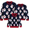 imageSimplee kids Ugly Christmas Sweater Family Matching Outfits for Women Men Party Sweaters Knitted PulloverBearnavy