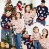 imageSimplee kids Ugly Christmas Sweater Family Matching Outfits for Women Men Party Sweaters Knitted PulloverBearpink