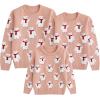 imageSimplee kids Ugly Christmas Sweater Family Matching Outfits for Women Men Party Sweaters Knitted PulloverBearpink